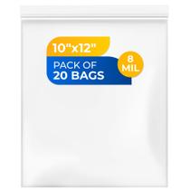 Bolsa Zip Seal Lock Paclord 10 x 12 polegadas e 8 mil (pacote com 20)