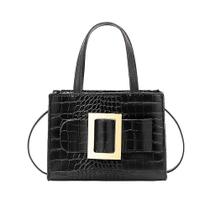 Bolsas 2 pçs jovens senhoras simples bolsa versátil vintage jacaré mensageiro embreagens sólido pu mulheres fivela Bolsas 2 pçs jovens senhoras simples bolsa versátil vintage jacaré mensageiro embreagens sólido pu mulheres fivela