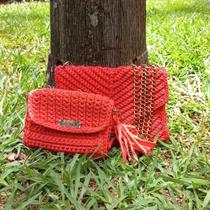 Bolsas Artesanais Kit Mãe e Filha - feitas em crochê com Fio Náutico