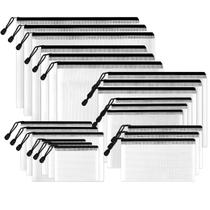 Bolsas com zíper SUNEE de malha multitamanho (pretas, 21 pacotes)