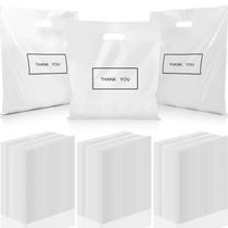 Bolsas de agradecimento Janlaugh, 150 unidades grandes com alça de 40 x 45 cm, brancas