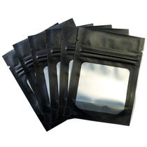 Bolsas de alumínio resseláveis Mylar HANSER 3 x 4 polegadas, 100 unidades pretas