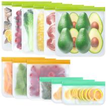 Bolsas de Armazenamento de Alimentos TROUSKAIG 12 Unidades de Silicone à Prova de Vazamentos