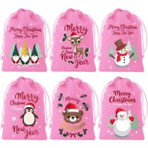 Bolsas de armazenamento de veludo rosa com cordão de 10 x 15 cm, pacote com 6 Bolsas de armazenamento de veludo rosa com cordão de 10 x 15 cm, pacote com 6