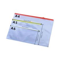Bolsas De Arquivo Transparentes Impermeáveis De PVC Com Zíper 6PCS A4 A5 A6 Organizadores De