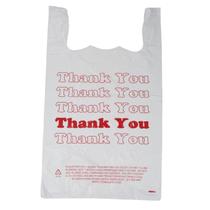 Bolsas de camiseta Thank You SSWBasics Premium, pacote 500, 18x8x30cm