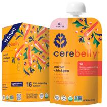 Bolsas de comida para bebês, cerebelly, cenoura, grão de bico orgânico, 12 quilates