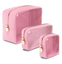 Bolsas de cosméticos Embla Clear, conjunto de 3 para mulheres com zíper Bolsas de cosméticos Embla Clear, conjunto de 3 para mulheres com zíper
