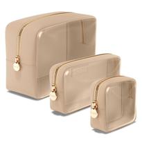 Bolsas de cosméticos Embla, conjunto de 3 bolsas transparentes, pequenas, grandes, pretas