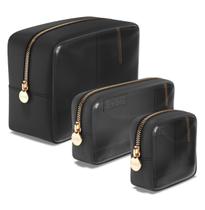 Bolsas de cosméticos Embla, conjunto de 3 pretas transparentes para mulheres