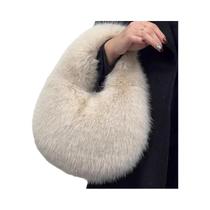 Bolsas De Designer Femininas Em Pelúcia Macia Em Forma De Meia-Lua, Luxuosas E Pequenas, Bolsas De