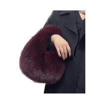 Bolsas De Designer Femininas Em Pelúcia Macia Em Forma De Meia Lua, Pequenas Bolsas De Luxo Em Pelo