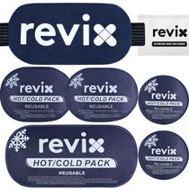 Bolsas de gelo reutilizáveis REVIX, gel de 5 peças, compressa fria/quente