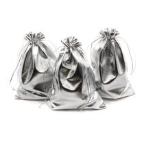 Bolsas de joias de organza com cordão BEAVOING Silver 9x12 cm