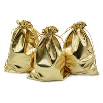 Bolsas de joias de organza, pacote BEAVOING, 100% dourado, 9x12cm