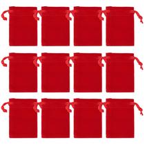 Bolsas de joias de tecido de veludo Nydotd Red 7x5,4 cm (100 unidades)
