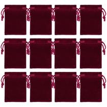 Bolsas de joias de tecido de veludo Sacos de veludo com cordão 100 unidades