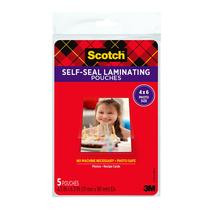 Bolsas de laminação Scotch Self-Sealing Glossy 4,3 x 6,3 polegadas, pacote com 5