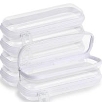 Bolsas de lápis Sanwuta Bolsa de maquiagem com zíper de plástico rígido x6 Bolsas de lápis Sanwuta Bolsa de maquiagem com zíper de plástico rígido x6