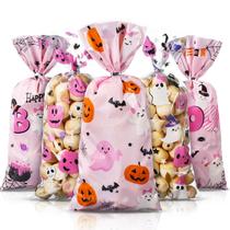 Bolsas de lembrancinhas de Halloween Yeaqee Little Boo Pink 100 unidades