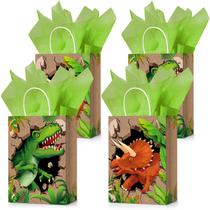 Bolsas de lembrancinhas Fuutreo Dinosaur com alça e lenço de papel, 24 unidades Bolsas de lembrancinhas Fuutreo Dinosaur com alça e lenço de papel, 24 unidades