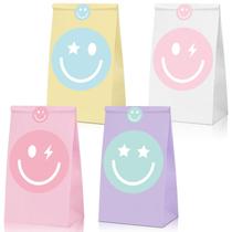 Bolsas de lembrancinhas ZOIIWA Preppy Smile Face, 24 unidades com adesivos Bolsas de lembrancinhas ZOIIWA Preppy Smile Face, 24 unidades com adesivos