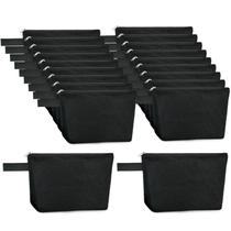 Bolsas de lona com zíper Koolmox 20 unidades pretas 23x12x4,5cm