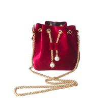 Bolsas de luxo Mulheres Moda Ombro Ombro Saco Metal Crossbody Bolsas Bolsas de balde de grande capacidade - Vermelho