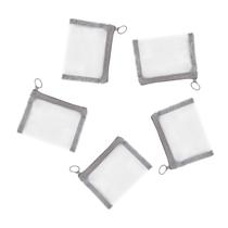 Bolsas de malha com mini zíper 13 x 10 cm cinza (5 peças)