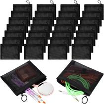 Bolsas de malha Jexine Mini Zipper Pouch Portable Beauty Black 12,7 x 10 cm