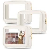 Bolsas de maquiagem Abbylike, 3 peças de higiene pessoal transparente para carro, creme de nylon