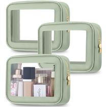 Bolsas de maquiagem Abbylike Clear PVC Transparente Verde (3 unidades)