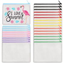 Bolsas de maquiagem AMADAILY Canvas 24 unidades com zíper colorido 20x14,5 cm
