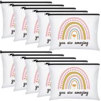 Bolsas de maquiagem Chunful Inspirational Canvas, 10 unidades para mulheres