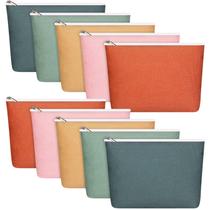 Bolsas de maquiagem de lona Reginary, 10 unidades para mulheres, artigos de higiene pessoal de viagem