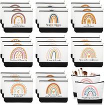 Bolsas de maquiagem de lona Sieral Rainbow com citações inspiradoras