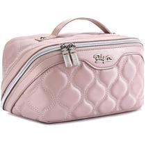 Bolsas de maquiagem de viagem para mulheres Bolsa de cosméticos: conjunto de 3 bolsas de maquiagem fofas Organizador de maquiagem de material vegano Bolsa de higiene grande impermeável com compartimentos Itens essenciais de viagem (rosa)