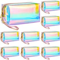 Bolsas de maquiagem Dunzy Holographic Iridescent Clear 8 unidades Bolsas de maquiagem Dunzy Holographic Iridescent Clear 8 unidades