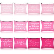 Bolsas de maquiagem Fjoron Pink Inspirational Canvas x12 23x18cm