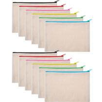 Bolsas de maquiagem Gejoy, bolsa de lona multiuso, 12 peças