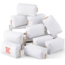 Bolsas de maquiagem Kigeli, bolsas de cosméticos de couro PU, 15 unidades, brancas
