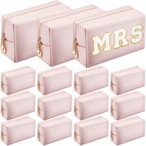 Bolsas de maquiagem Kigeli, bolsas de cosméticos de couro PU, 15 unidades de ouro rosa