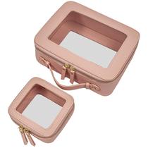 Bolsas de maquiagem LETGO Clear, produtos de higiene pessoal aprovados pela TSA com zíper, nude Bolsas de maquiagem LETGO Clear, produtos de higiene pessoal aprovados pela TSA com zíper, nude