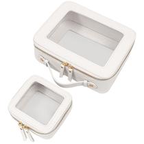 Bolsas de maquiagem LETGO Clear TSA, produtos de higiene pessoal aprovados pela TSA com zíper branco Bolsas de maquiagem LETGO Clear TSA, produtos de higiene pessoal aprovados pela TSA com zíper branco