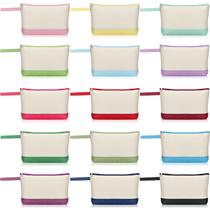 Bolsas de maquiagem Silkfly, algodão e lona, 15 peças, bolsa DIY, feminina