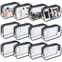 Bolsas de maquiagem transparentes, bolsa de higiene aprovada pela YOQIVEXU TSA x12