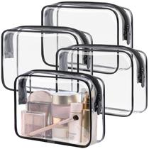 Bolsas de maquiagem transparentes PACKISM, bolsa de viagem tamanho de um litro, pacote com 4 Bolsas de maquiagem transparentes PACKISM, bolsa de viagem tamanho de um litro, pacote com 4