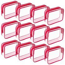 Bolsas de maquiagem Weewooday Bolsas com zíper de PVC transparente (12 peças)