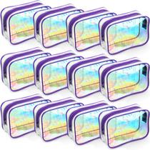 Bolsas de maquiagem Weewooday Bolsas com zíper de PVC transparente (12 peças)