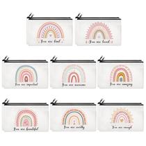 Bolsas de maquiagem Yahenda Rainbow Canvas 16 unidades para mulheres Bolsas de maquiagem Yahenda Rainbow Canvas 16 unidades para mulheres